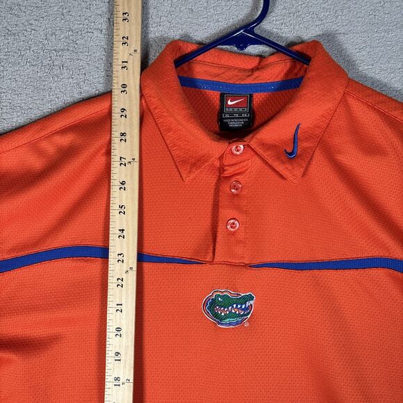 Florida Gators Nike Team Polo Men’s Size XL Orange Center Logo Sphere Dry UF - Picture 7 of 14